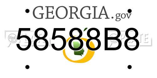 58588B8 Georgia License Plate