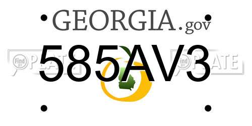 585AV3 Georgia License Plate