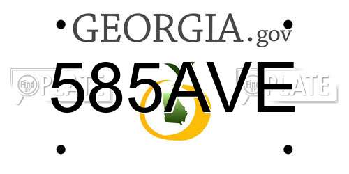 585AVE Georgia License Plate