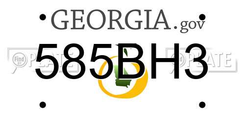 585BH3 Georgia License Plate