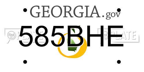 585BHE Georgia License Plate
