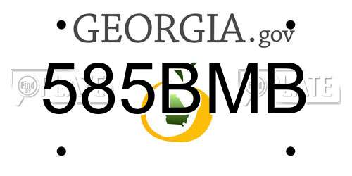 585BMB Georgia License Plate
