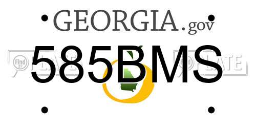 585BMS Georgia License Plate