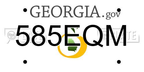 585EQM Georgia License Plate