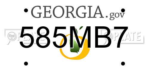 585MB7 Georgia License Plate