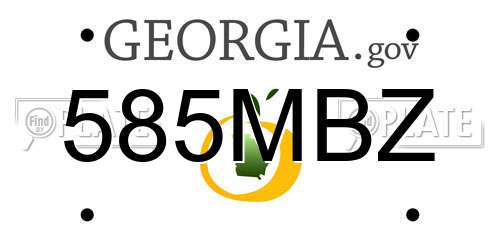 585MBZ Georgia License Plate