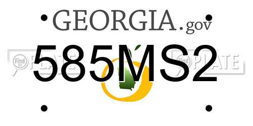 585MS2 Georgia License Plate