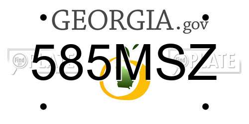 585MSZ Georgia License Plate