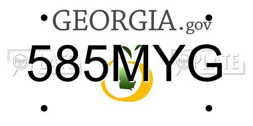 585MYG Georgia License Plate