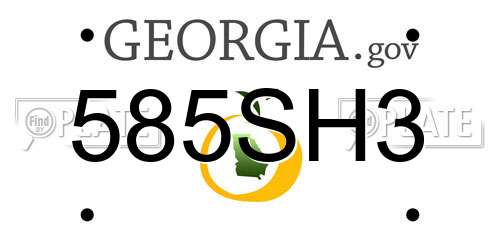 585SH3 Georgia License Plate
