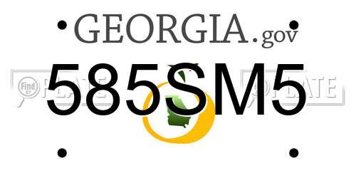 585SM5 Georgia License Plate