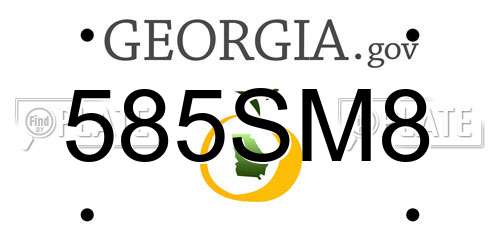 585SM8 Georgia License Plate