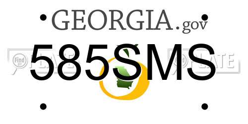 585SMS Georgia License Plate