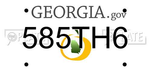 585TH6 Georgia License Plate