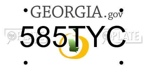 585TYC Georgia License Plate