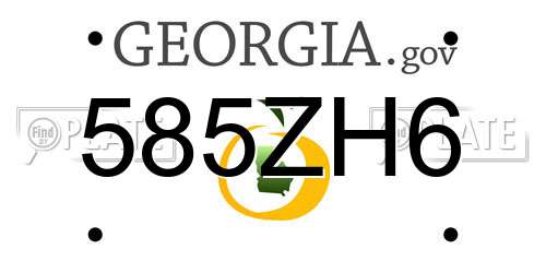 585ZH6 Georgia License Plate