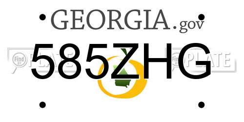 585ZHG Georgia License Plate