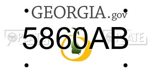 5860AB Georgia License Plate