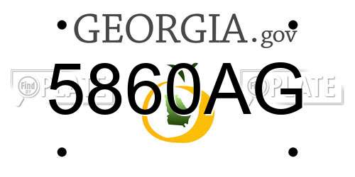 5860AG Georgia License Plate