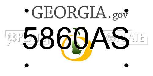 5860AS Georgia License Plate