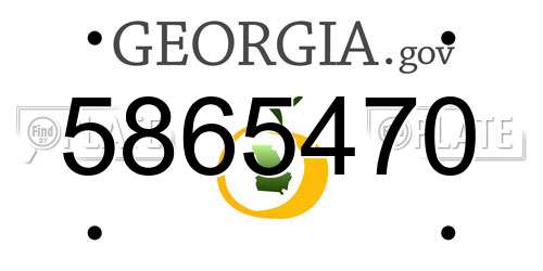 5865470 Georgia License Plate