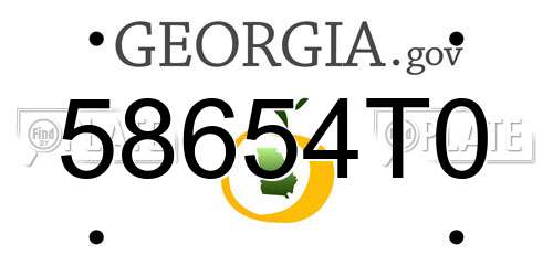 58654T0 Georgia License Plate