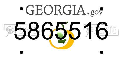 5865516 Georgia License Plate