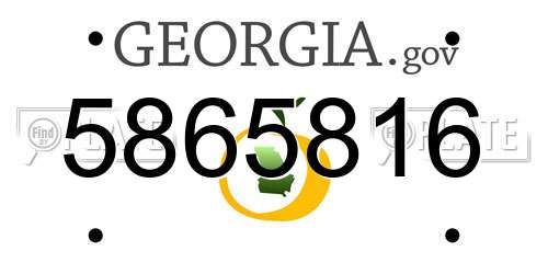 5865816 Georgia License Plate