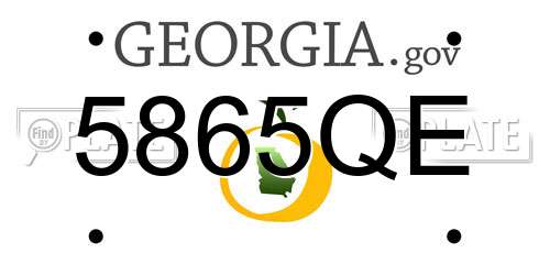 5865QE Georgia License Plate