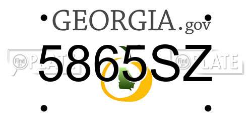 5865SZ Georgia License Plate