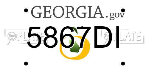 5867DI Georgia License Plate