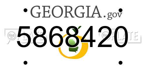 5868420 Georgia License Plate