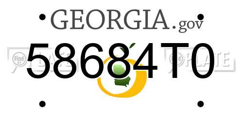 58684T0 Georgia License Plate