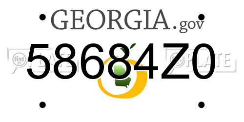 58684Z0 Georgia License Plate