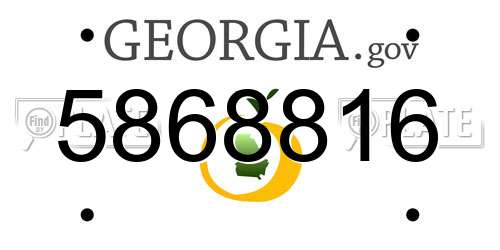 5868816 Georgia License Plate