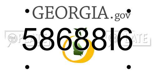 58688I6 Georgia License Plate