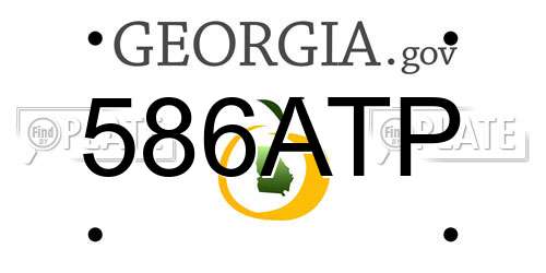 586ATP Georgia License Plate