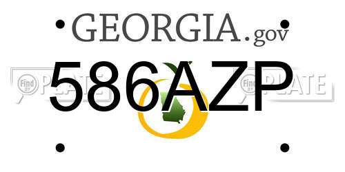 586AZP Georgia License Plate
