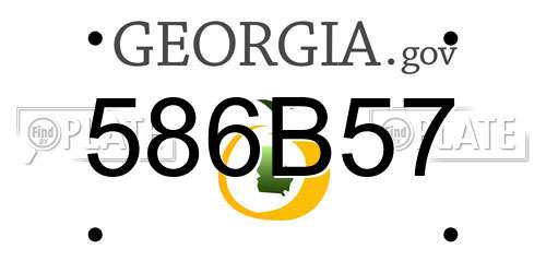 586B57 Georgia License Plate