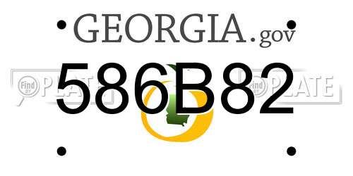 586B82 Georgia License Plate