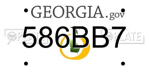 586BB7 Georgia License Plate