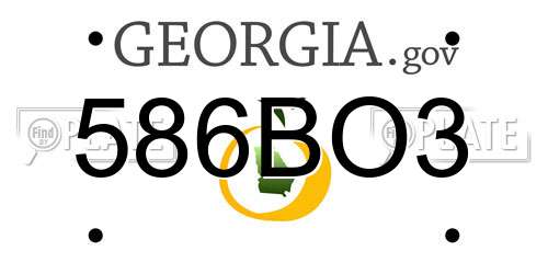 586BO3 Georgia License Plate