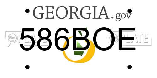 586BOE Georgia License Plate