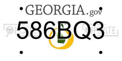 586BQ3 Georgia License Plate