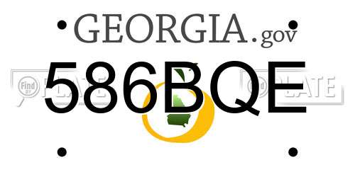 586BQE Georgia License Plate