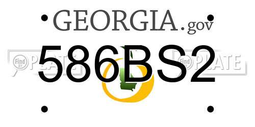 586BS2 Georgia License Plate