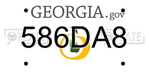 586DA8 Georgia License Plate