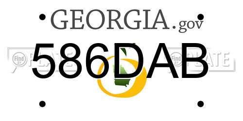586DAB Georgia License Plate