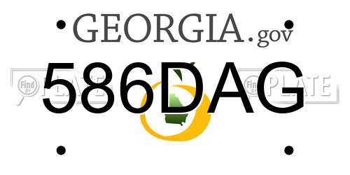 586DAG Georgia License Plate
