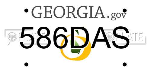 586DAS Georgia License Plate